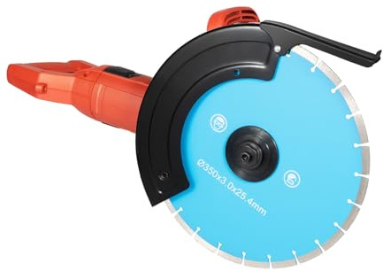 Mermajestic 3000w Elektrische BetonsäGe mit Diamantklinge 350mm für Beton Fliesen Granit Nass/Trockenschnitt Bis 13.5cm Inkl. WasserküHlung und Drehfunktion Inklusive Komplettem ZubehöRset