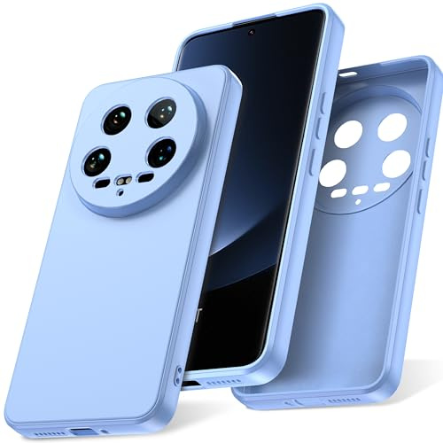 Watana Cover per Xiaomi 14 Ultra Custodia in Silicone, Custodia Antiurto Case Sottile in Silicone TPU con Strato Interno in Fibra per Xiaomi 14 Ultra, Azzurro Chiaro