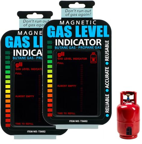 Ptwola 2 Pcs Gas Level Indicator Reusable Propane Tank Gauge Fuel Level Indicators sticker for Home Kitchen Outdoor Barbecues Camping Tool