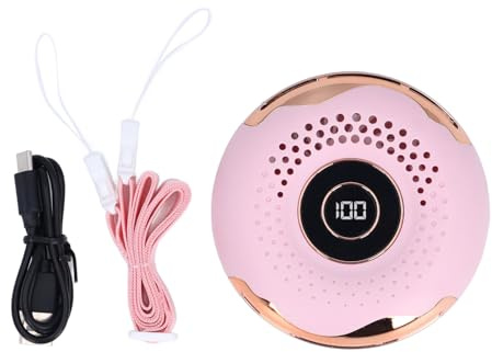 Vvikizy Bladeless Donut Neck Fan, Portable Hanging Waist Fan Rechargeable Mini Fan with LED Display for Kids Adults Outdoor Use (Pink)