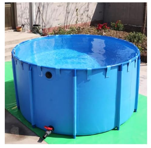 Piscine d'eau ronde portable pliable en PVC bleu 1,2 x 0,6 m pour jardin, arrière-cour et bassin à poissons