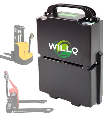 WILLQ Batería Litio para transpaleta eléctrica 48V 20Ah 30Ah para montacargas, con más de 3500 ciclos y BMS Inteligente Integrado para Motor 250W 500W 750W 1000W 1500W