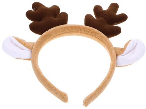 ARTSEWPLY Weihnachtliches Geweihstirnband aus Stoff und Kunststoff mit Dreidimensionalem Rentierhörner Design für Festliche Partys und Weihnachtszeit