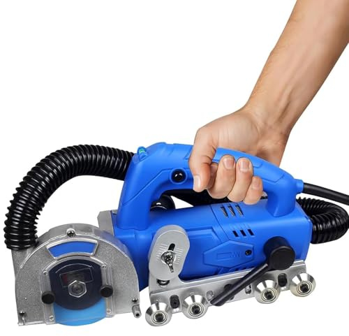 BoTongSiHai 1200W Electric Tile Joint Cleaning Machine - Grout Remover Tool With Integrated Vacuum, 9000r/min, Professional Grout Cleaner For Floors And Walls, Blades Included(110V,1.2mm)
