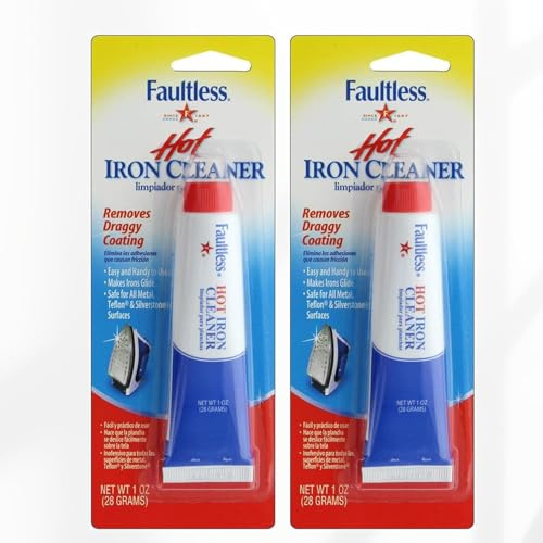 Iron Cleaner For Burnt Plate | Iron Cleaner Stick Removes Burnt Fabric, Starch & Residue, Restores Glide, 28 G Faultless Starch Soleplate Cleaning for Steam Irons (Pack of 2)