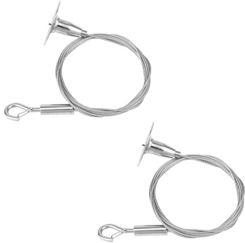 Uonlytech 2 Pezzi Filo Sospeso in Acciaio Inossidabile Argento Robusto con Ganci da Muro per Appendere Pannelli e Quadri, Facile da Stringere e Installare in Ambienti Interni