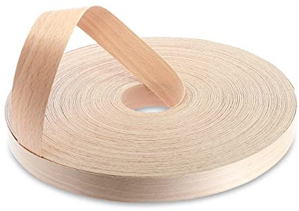 WoodPress® 30mm Real Beech Edging Tape - 50m Iron On Edging Strip - Pre-Glued Edge Banding for DIY Application - Wood Trim Edging Tape for Desk, Cabinet, Door - Edging Strip for Furniture Restoration