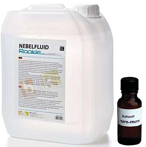 5 Liter DJPower Nebelfluid ROOKIE + 30 ml Duftstoff Tropic-Tutti-Frutti, Smoke-Fluid, Nebel-Fluid-Flüssigkeit für Nebelmaschine