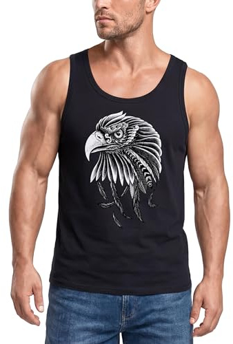 Neverless Herren Tank-Top Adler Aufdruck