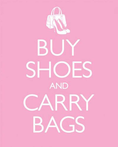 empireposter Keep Calm - Buy Shoes and Carry Bags Fun Spaß Mini Poster Plakat Druck - Grösse 40x50 cm + 2 St Posterleisten Holz 40,5 cm
