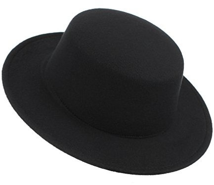 GEMVIE Herren Sonnenhut Outdoor Fedora Hut Filzhut mit Breiter Krempe Schwarz