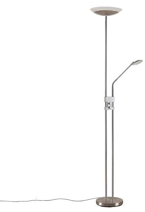 Lindby LED Stehlampe, Deckenfluter dimmbar, verstellbarer Lesearm, Standleuchte Metall, Standlampe Wohnzimmerlampe, Leselampe, LED-Deckenfluter