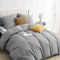 BEDSURE Bettwäsche 200x200 3teilig Grau - 1 Bettbezug 200x200 cm + 2 Kissenbezüge 80X80 cm, ÖKO-TEX Bettwäsche-Sets Grau Polyester Mikrofaser mit Reißverschluss