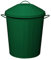 40 Litre Vintage Style Metal Tapered Dustbin & Lid - Dark Green - 46cm (H) x 40cm (Dia)