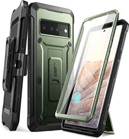 SUPCASE Unicorn Beetle Pro Series Case for Google Pixel 6 Pro (2021 Release), Rugged Full-Body Case with Built-in Screen Protector (Guldan) Green