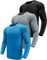 Boyzn Men's 3 Pack Performance Long Sleeve T-Shirts, UPF 50+ Sun Protection Shirts, Athletic Workout Shirts for Running Fishing Hiking Black/Grey/Blue-3P02-M
