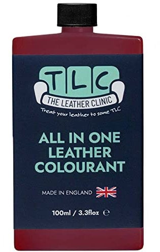 The Leather Clinic All in One Leather Colourant | Self Seal Leather Dye Repair Paint | Recolour Furniture, Sofas, Car Seats (Burgundy, 100ml)