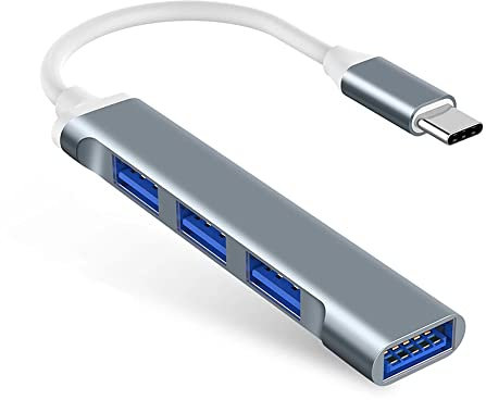 Hulier USB C Hub Multiport Adapter,USB 2.0 3.0 Hub 4 in 1 Type C 3.1 Splitter Adapter OTG Compatible with Windows10/8/7/vista/XP/MacBook/Pro/Air/MateBook/Notebook/Sumsang GalaxyBook/Phones, Grey
