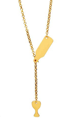 STANG Personality Fashion Beer Bottle Wine Glass Pendant Necklace Ladies Personality Necklace Fashion Jewelry Gift