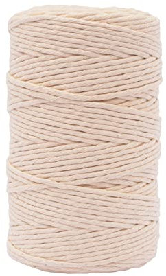 Vaessen Creative Makramee Garn Naturel, 3 mm x 200m, 100% Baumwolle, in Verschiedenen Farben Verfügbar, DIY, Basteln von Dekoration Wie Blumenampel, Wandbehang, Windlicht, Traumfänger