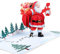 LIMAH® Pop-Up 3D Weihnachtskarte – Weihnachtsmann mit einer Laterne im Wald– passend zu Weihnachten zusammen mit einem Gutschein oder Geldgeschenk – für Frau, Mann oder Kinder- Santa mit Laterne