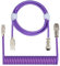 Twozoh USB C Mechanical Keyboard Coiled Cable, Braided Double Sleeved Type C Keyboard Detachable Aviator Cable (Purple)