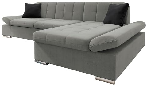 Mirjan24 Ecksofa Montana Sale (Polo 894 + Polo 897, Seite: Rechts) | Eckcouch in L-Form mit 3-stufig verstellbarer Armlehne, gepolstertem Rücken und Zusatzkissen, B/H/T: 278/76/161 cm