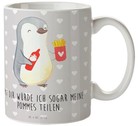 Mr. & Mrs. Panda Tasse Pinguin Pommes - Geschenk, Hochzeitstag, Büro Tasse, Liebe, Valentinstag, Teebecher, Kaffeetassen, Ehemann, Liebesgeschenk,