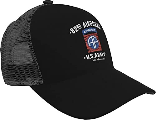 YINGD Us Army Veteran 82nd Airborne Trucker Hat Mesh Baseball Snapback Cap für Männer oder Frauen Outdoor, #182, One size