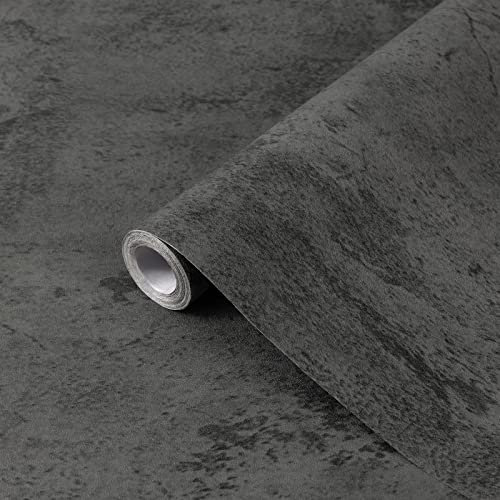 Fantasnight Klebefolie Möbel Grau 60×600cm Betonoptik Möbelfolie Selbstklebend Matt Effekt Folie für Möbel Küche Fensterbank Schrank Dunkelgrau Wasserdicht Tapete