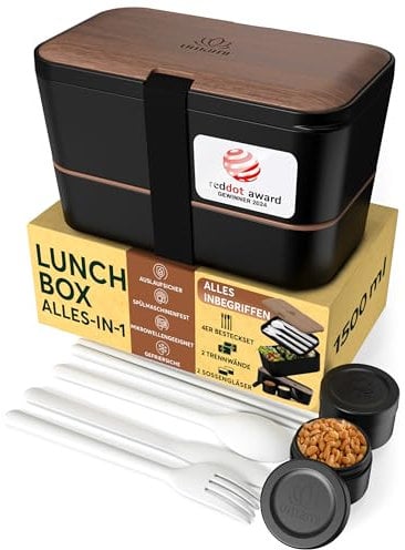 Umami Bento Lunchbox verschachtelbar 1500 ml All-in-One, Bento Box Erwachsene, Mahlzeit Prep Container für Männer