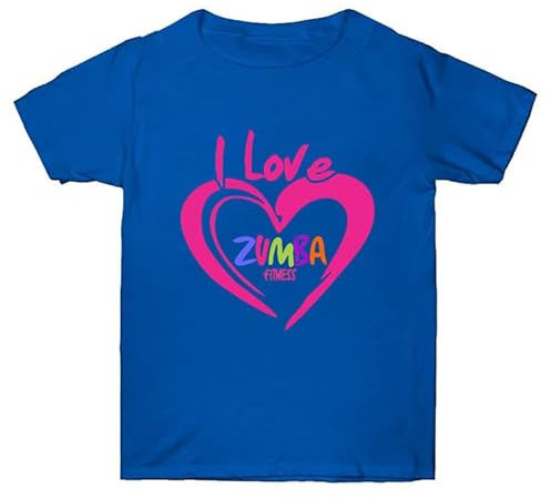 Unisex Zumba Training Wear Heart Print Rundhalsausschnitt Unisex T-Shirt Zumba Class Dance Fitness Kurzarm-Top I Love Zumba Bedrucktes T-Shirt