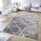 TAPISO Crystal Teppich Kurzflor Glänzend Dunkelgrau Grau Streifen Figuren Geometrisch 3D Effekt Wohnzimmer Schlafzimmer Modern Design ÖKO-TEX 180 x 250 cm