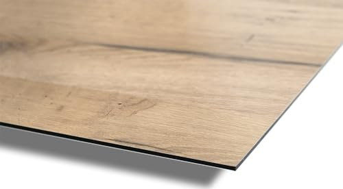 AUPROTEC Aluverbundplatte 3mm Schwarzwald Eiche hell 800 x 1000 mm Rückwandpaneel Aluminium Verbund Platte I wasserbeständige Wandverkleidung I Wanddeko für Wohn- und Feuchträume Auswahl: 80x100 cm