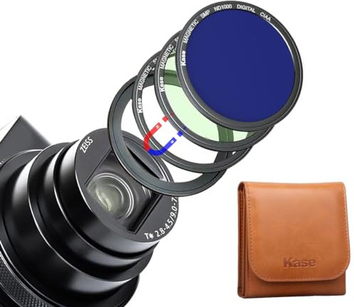 Kase Wolverine Magnetic Filter Kit UV/CPL/ND1000 for Sony ZV-1, RX100 Series/for Ricoh GR II III, Neutral Density ND Polarizer Filter Protector for ZV1 RX100 VII VI V III II Camera