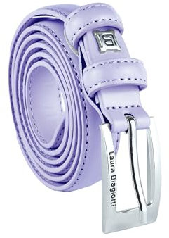 Biagiotti Damen Gürtel Schmal aus Echtem Leder, Kürzbar mit Geschenkbox
