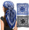 vimate Seinkopftuch zum Schlafen-Damen 35'' Quadratisch Schwarz Marine Paisley Satin Bandanas Seinschal zum Einwickeln r Haare bei Nacht(2 Pack-E)