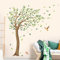 Tanlaby Großer Baum Wandaufkleber Grüne Blätter Vögel Wandsticker Abziehen und Aufkleben Fallende Blätter Kunst Wanddekoration für Kinder Mädchen Kinderzimmer Schlafzimmer Wohnzimmer