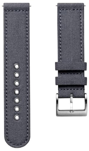 ZULUDIVER Croyde Uhrenarmband aus Segeltuch, Militärgrau, 18 mm