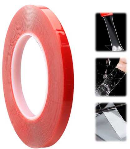 Doppelseitiges Klebeband, 2024 Neu 10M Doppelseitiges Klebeband Extra Stark, Transparent Nano Tape Spurloses, Double Sided Tape für Teppich, Foto Wand, Küche, Zuhause, Auto oder Outdoor (5mm x 10m)