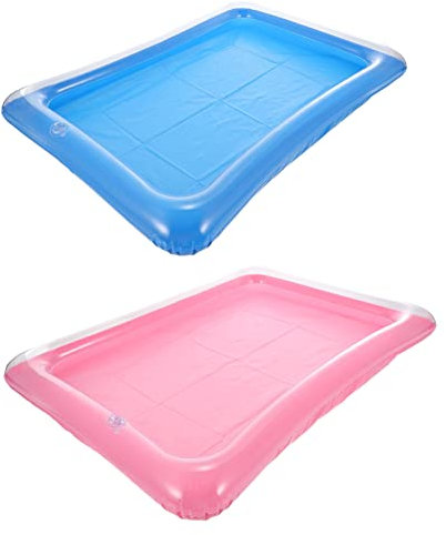 Ciieeo 2 Piezas bandeja inflable de agua titular hielera inflable para fiestas Flotante mini ice tray bandejas enfriador de bebidas de fiesta Portavasos para piscina de polivinilo