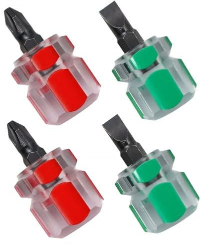 XPEX 4 Piezas Destornilladores, Mini Destornillador Plano, Destornillador Mini Phillips, Mini Destornillador Estrella Para Máquina De Coser Para Snarrow Place (Rojo/Verde)