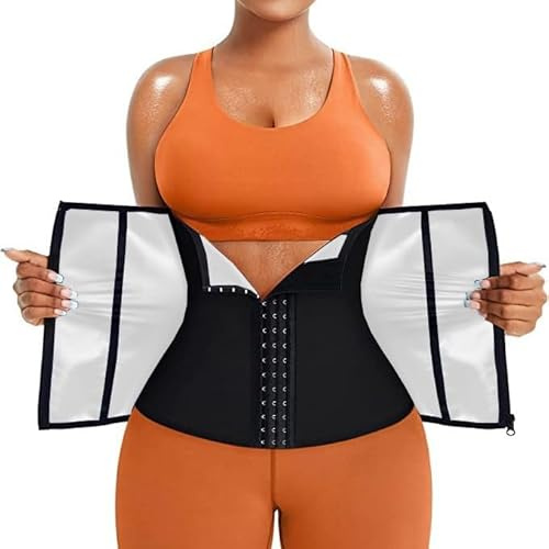 Ceinture de Sudation Femme avec Fermeture Éclair Ceinture Abdominale Perdre la Graisse du Ventre Réglable Ceinture Amincissante pour Sport Fitness Entraînement