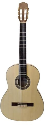 Konzertgitarre Vollmassiv 4/4 Pro Natura GS100 Fichte Ahorn Fishman Pre-Amp Tuner, Akustik E-Gitarre mit Gigbag & Gurt, Mensur 650 mm, warmer Klang, seidenmatt, hochwertige Verarbeitung