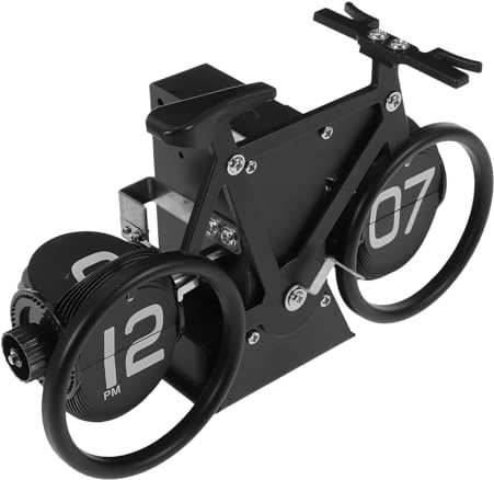 Artibetter Vintage Tischuhr Fahrrad aus Robustem Material Retro Flip Clock für Büro und Zuhause mit Antikem Charme