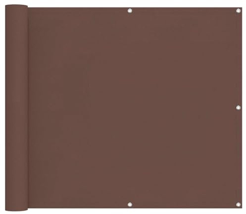 vidaXL Balkonsichtschutz Braun 90 x 200 cm Oxford-Stoff, Balkonschattierungslösung, moderner gestreifter Schirm, UV-beständig, wasserfest, idealer Sonnenschutz für Außenbereiche