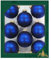 Dekohelden24 Lauschaer Christmas Tree Decorations Set of 8 Baubles Plain Matt Satin Royal Blue 6.7 cm with Golden Crown + 50 Quick Hangers