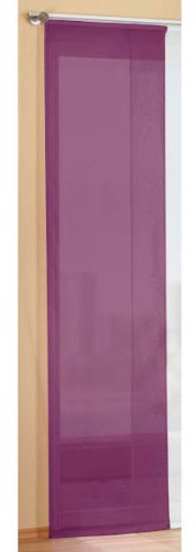 Gardinenbox Preisgünstiger Flächenvorhang Schiebegardine, transparent, unifarben, mit Zubehör, 245x60, Brombeere, 85589