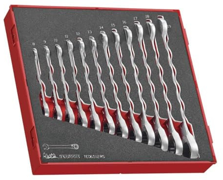 Teng Tools TED6512RS Ratcheting Combination Spanner Set RS FOAM2 12 Pieces