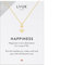 LUUK LIFESTYLE Halskette mit Anker Anhänger und HAPPINESS Geschenkkarte, 925er Sterlingsilber, Modeschmuck für den Alltag, den Strand, wasserfest, nautisches und maritimes Motiv, Gold